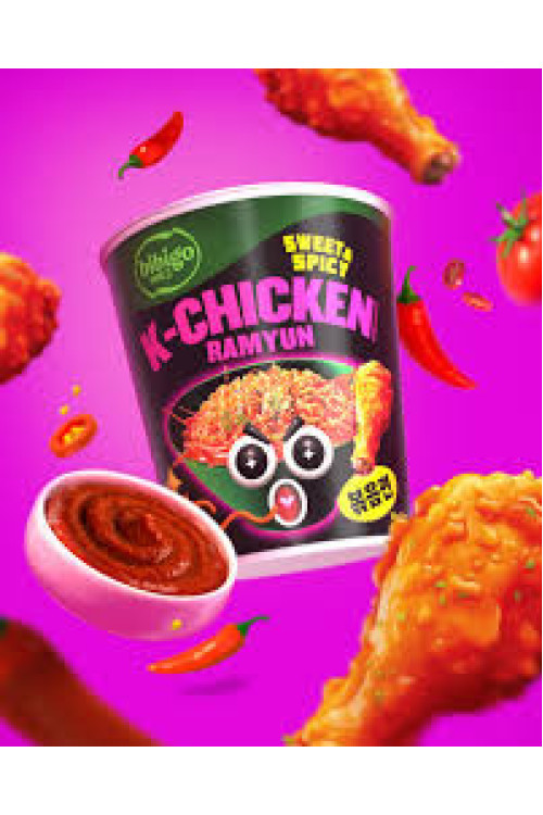 Fideos Instantáneos Secos Bibigo de Pollo Dulce y Picante