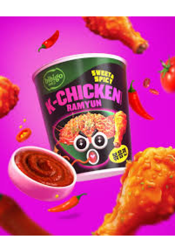 Fideos Instantáneos Secos Bibigo de Pollo Dulce y Picante