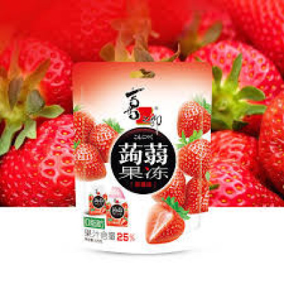 Gelatina de Konjak con Zumo de Fresa 0% Cal. + 40% Zumo