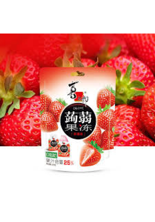 Gelatina de Konjak con Zumo de Fresa 0% Cal. + 40% Zumo